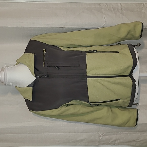 Free Country Heavy Fleece Jacket Green and Grey Size S. - Picture 4 of 7